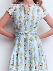 Boden Light Blue Arabella Linen Blend Dress - Image 5 of 6