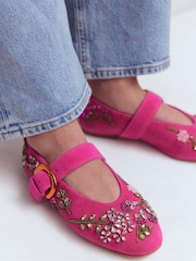 Boden Pink Kylie Flat Buckle Mary Janes Shoes - Image 1 of 5