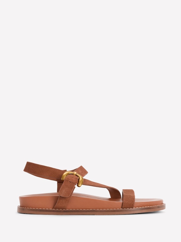 Boden Tan Brown Chunky Asymmetric Sandals - Image 2 of 5