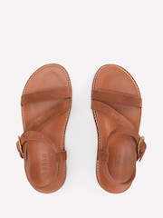 Boden Tan Brown Chunky Asymmetric Sandals - Image 4 of 5