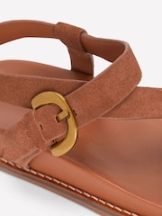 Boden Tan Brown Chunky Asymmetric Sandals - Image 5 of 5