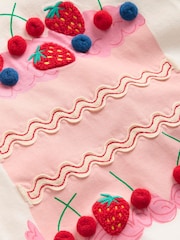 Boden Cream Short Sleeve Frill Logo Top - Image 3 of 3