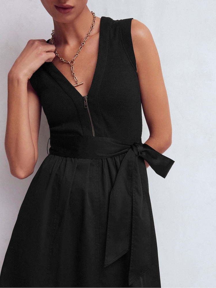 Robe Boden zippée sur le devant en mélange de médias - Image 2 de 6