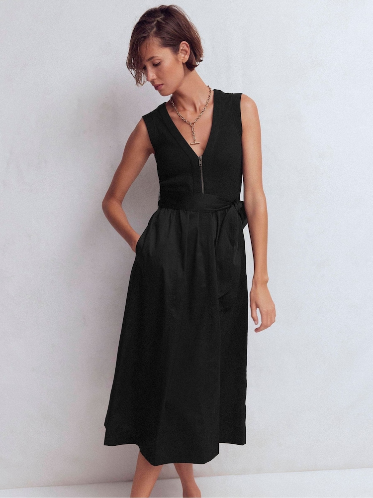 boden black midi dress Boden Women's Sarah Cotton Midi Shirt Dress in Black