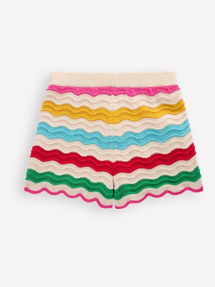 Boden Cream Crochet Knitted Shorts - Image 2 of 3