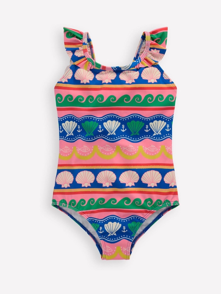 Boden Blue Hallie Frill Strap Swimsuit - Image 1 of 3