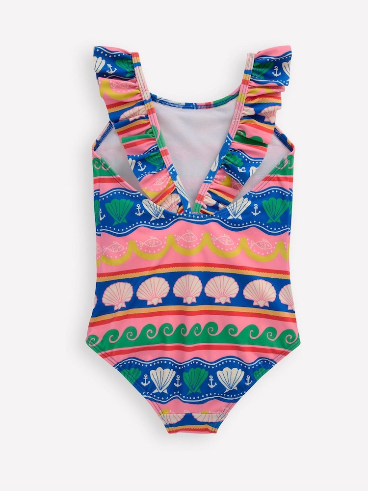 Boden Blue Hallie Frill Strap Swimsuit - Image 2 of 3