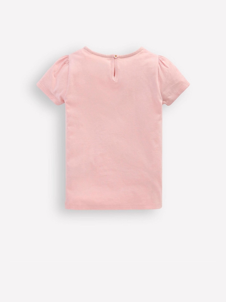 Boden Pink Puff Sleeve Superstitch Top - Image 2 of 3 Boden Pink Puff Sleeve Superstitch Top - Image 2 of 3