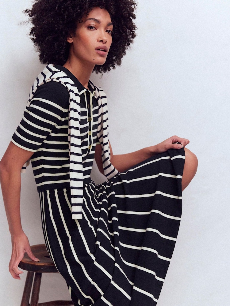 Boden Cream Collared Knitted Dress - Image 1 of 7