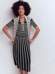 Boden Cream Collared Knitted Dress - Image 2 of 7