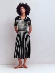 Boden Cream Collared Knitted Dress - Image 3 of 7