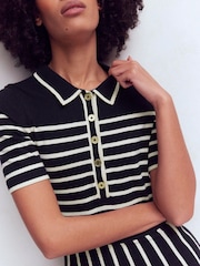 Boden Cream Collared Knitted Dress - Image 6 of 7