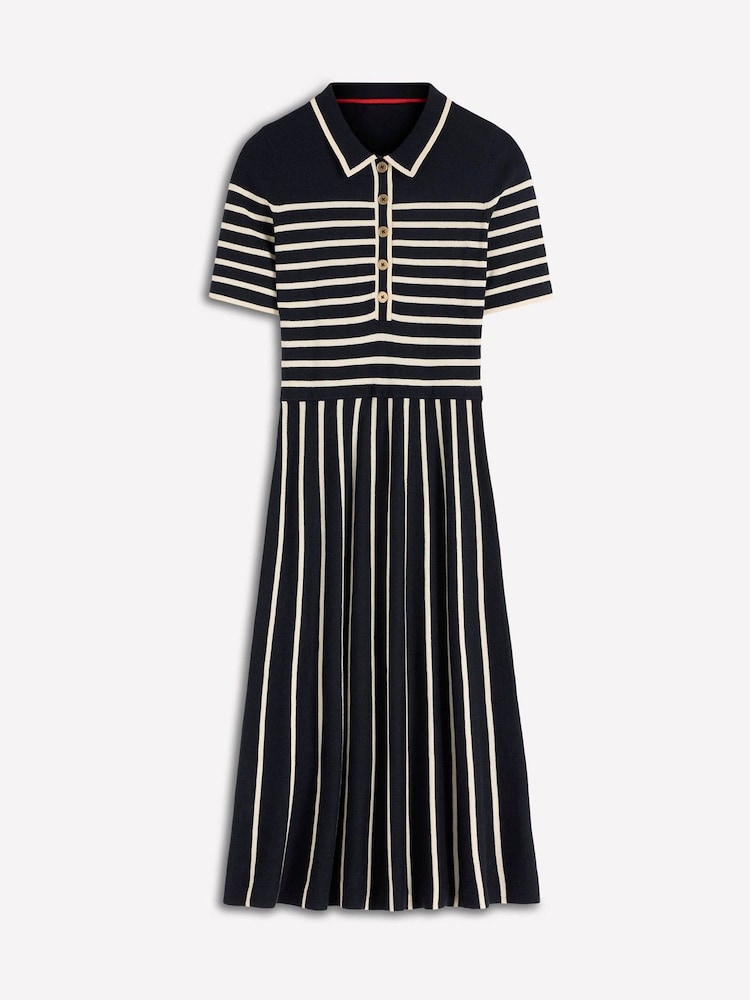 Boden Cream Collared Knitted Dress - Image 7 of 7