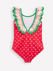 Boden Red Hallie Frill Strap Swimsuit - Image 2 of 3