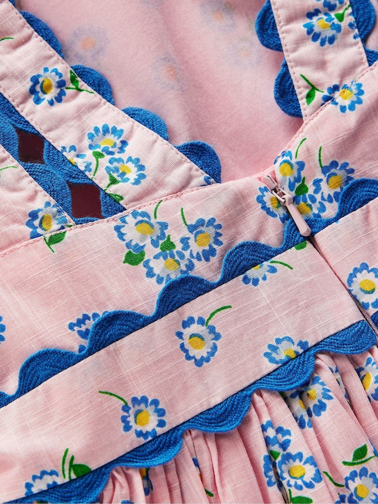 Boden Pink Ric Rac Trim Flutter Dress - Image 4 of 4