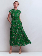 Boden Green Sleeveless Ruffle Dress - Image 1 of 5