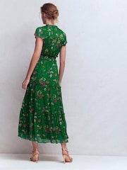 Boden Green Sleeveless Ruffle Dress - Image 2 of 5