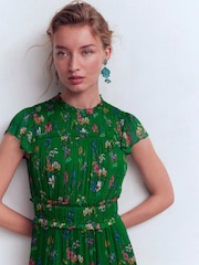 Boden Green Sleeveless Ruffle Dress - Image 4 of 5