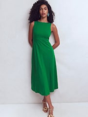 Boden Green Sleeveless Ponte Dress - Image 1 of 6