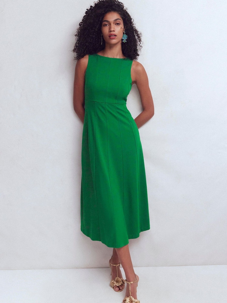 Boden Green Sleeveless Ponte Dress - Image 1 of 6