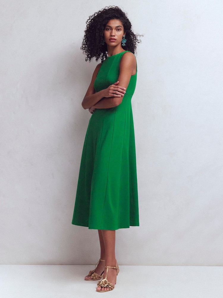 Boden Green Sleeveless Ponte Dress - Image 2 of 6