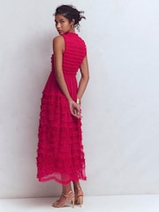 Boden Pink Tulle Bow Party Dress - Image 4 of 7