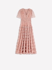 Boden Pink V-Neck Ruffle Tulle Dress - Image 6 of 6