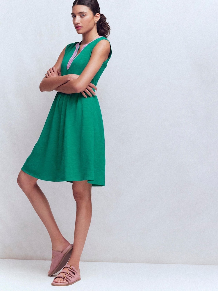 Boden Blue May Jersey Short Dress - Image 1 of 5