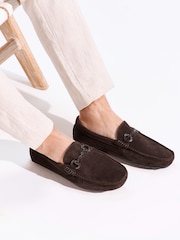 بني - Dune London Brackon Wide fit Moccasins - صورة 1 من 9