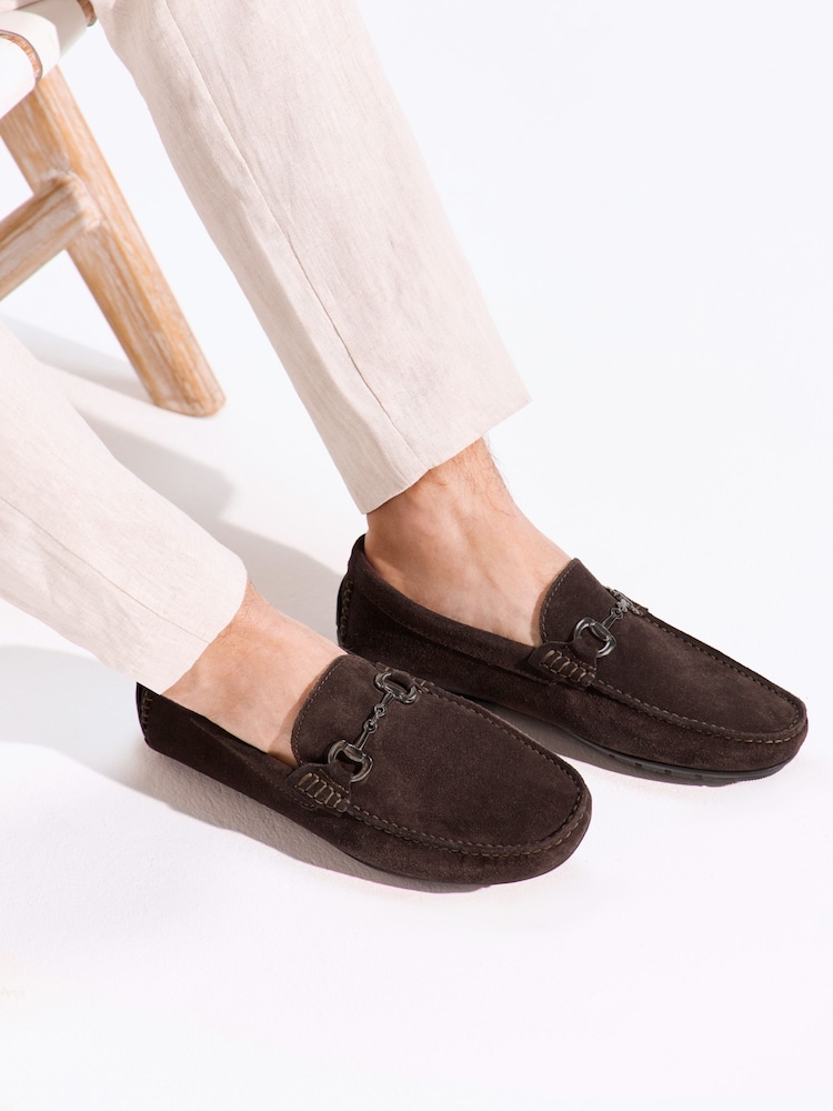 بني - Dune London Brackon Wide fit Moccasins - صورة 1 من 9