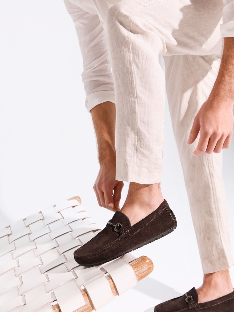 بني - Dune London Brackon Wide fit Moccasins - صورة 2 من 9