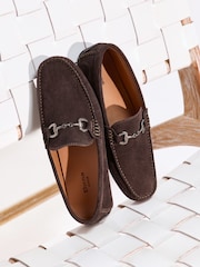 بني - Dune London Brackon Wide fit Moccasins - صورة 4 من 9