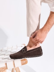 بني - Dune London Brackon Wide fit Moccasins - صورة 5 من 9