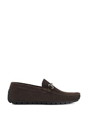 بني - Dune London Brackon Wide fit Moccasins - صورة 6 من 9