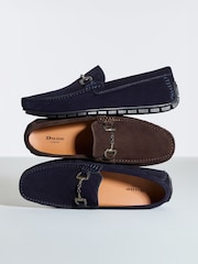 Dune London Blue Brackon Wide fit Moccasins - Image 4 of 10