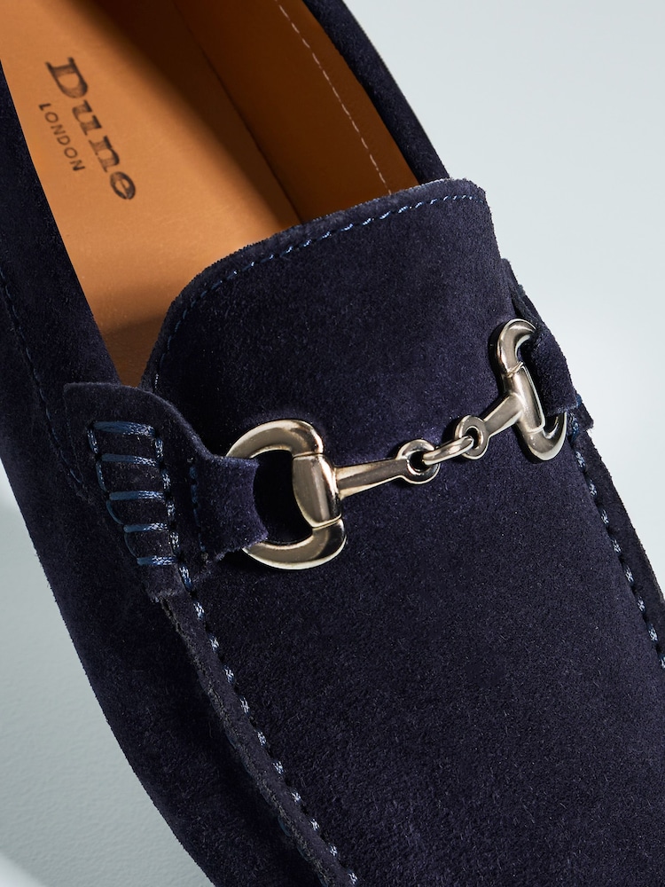 Dune London Navy Blue Wide Fit Brackon Moccasins - Image 5 of 5