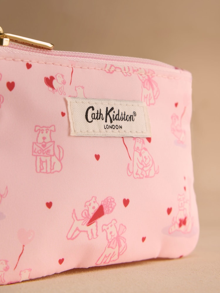 Cath Kidston Pink Valentine's Dogs Double Zip Purse - Image 3 of 3 Cath Kidston Pink Valentine's Dogs Double Zip Purse - Image 3 of 3