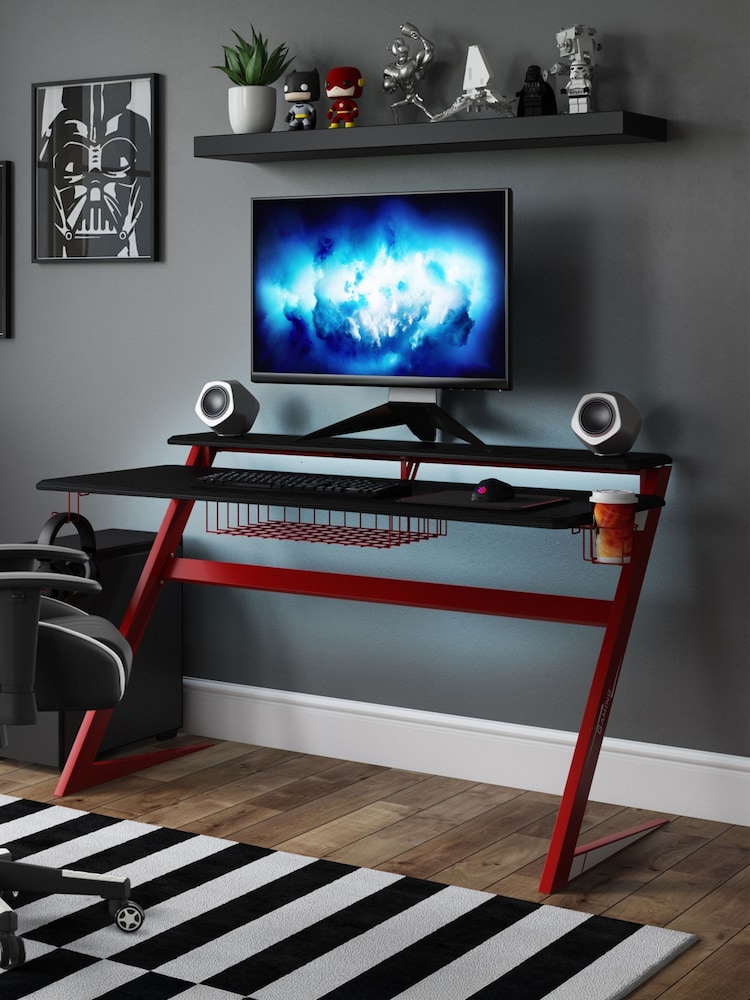 Alphason Black Aries Gaming Desk - Image 1 of 6
