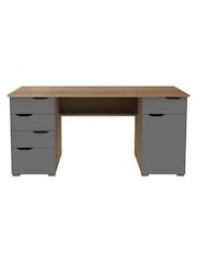 Alphason Light Oak Grey Kentucky Office Desk - Image 6 of 8