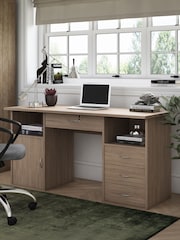 Alphason Brown Dallas Computer Desk - Image 1 of 6