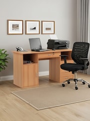 Alphason Beech White Dallas Computer Desk - Image 1 of 6