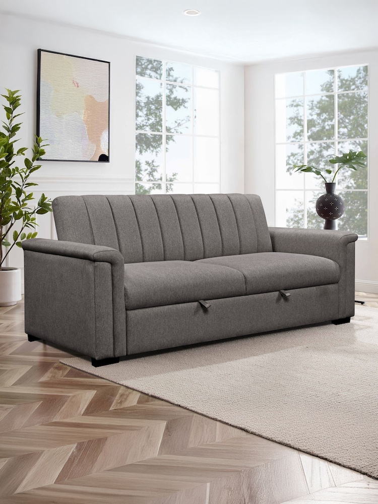 Dorel Home Anthracite Grey Charlotte 3 Seater Sofa Bed - Image 1 of 6