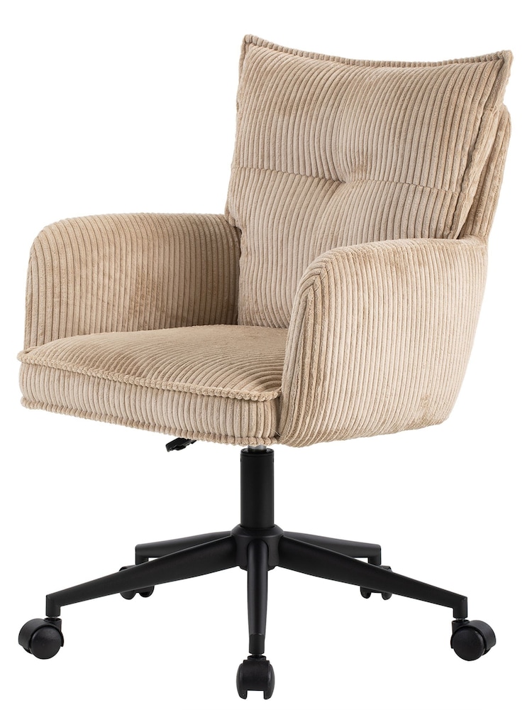 Alphason Cream Harbour Corduroy Office Chair - Image 2 of 6