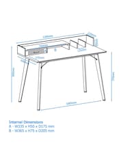 Alphason Dark Grey Memphis Desk - Image 4 of 6