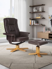 Alphason Brown Drake Recliner Footstool - Image 1 of 6