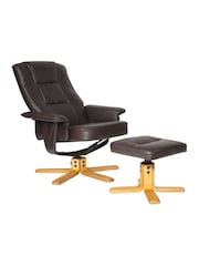 Alphason Brown Drake Recliner Footstool - Image 3 of 6