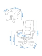 Alphason Brown Drake Recliner Footstool - Image 4 of 6