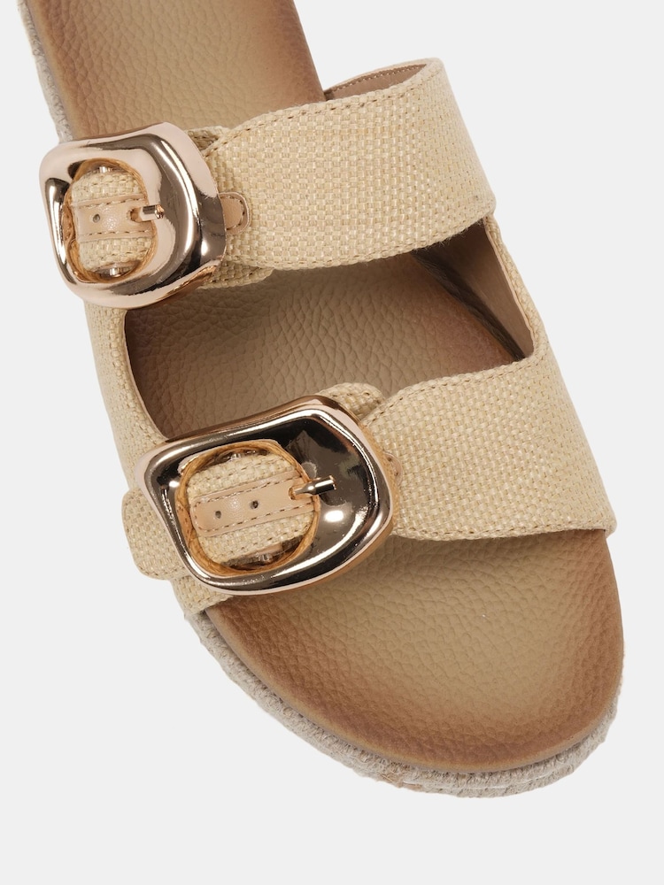 Natural - Novo Taylor Buckle Detail Espadrille Mule Sandals - Imagen 6 de 6