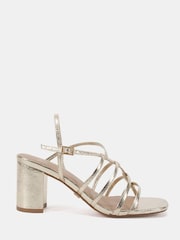 Novo Gold Wide Fit Leanne Block Heel Strappy Sandals - Image 2 of 6