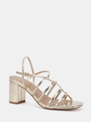 Novo Gold Wide Fit Leanne Block Heel Strappy Sandals - Image 3 of 6